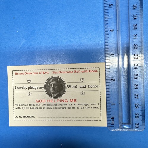 Pledge Card Abstain From Drinking Alcohol Women’s Temperance Union. Alcoholic - Picture 4 of 4