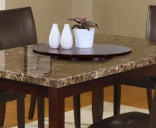 Espresso Finish Crown Mark Ferrara Diameter Round Spinning Lazy Susan 21"