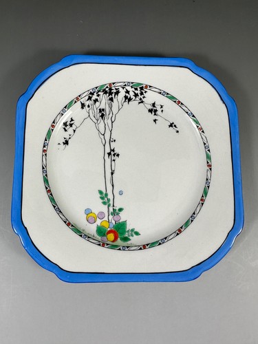 SHELLEY ART DECO LOMOND SHAPE, TALL BLACK TREES PATTERN TRIO 11615 - Picture 15 of 24