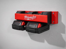 Milwaukee 4-Slot Battery Holder Wall Mount Compatible with M18 18V Tools