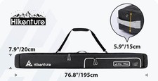 Hikenture Padded Water-Resistant Ski Bag - Fits Skis up to 188cm - Travel Ready 