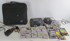 Nintendo 64 N64 Console Bundle 10 Games 2 Controllers Case PAL Untested UK
