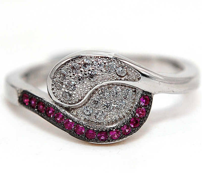 1CT Heat Treated Rubellite Tourmaline 925 Sterling Silver Ring Sz 9 QQ2-7