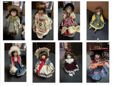 Lot of 8 miscellaneous porcelain dolls
