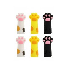 6 Pieces Crochet Hook Cover Multi-Color Cat Paw Knitting Needle Cap for