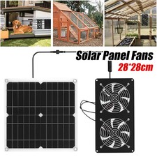 Solar Powered Dual Exhaust Fan Solar Panel Fan 15W For Greenhouse Shed Attic