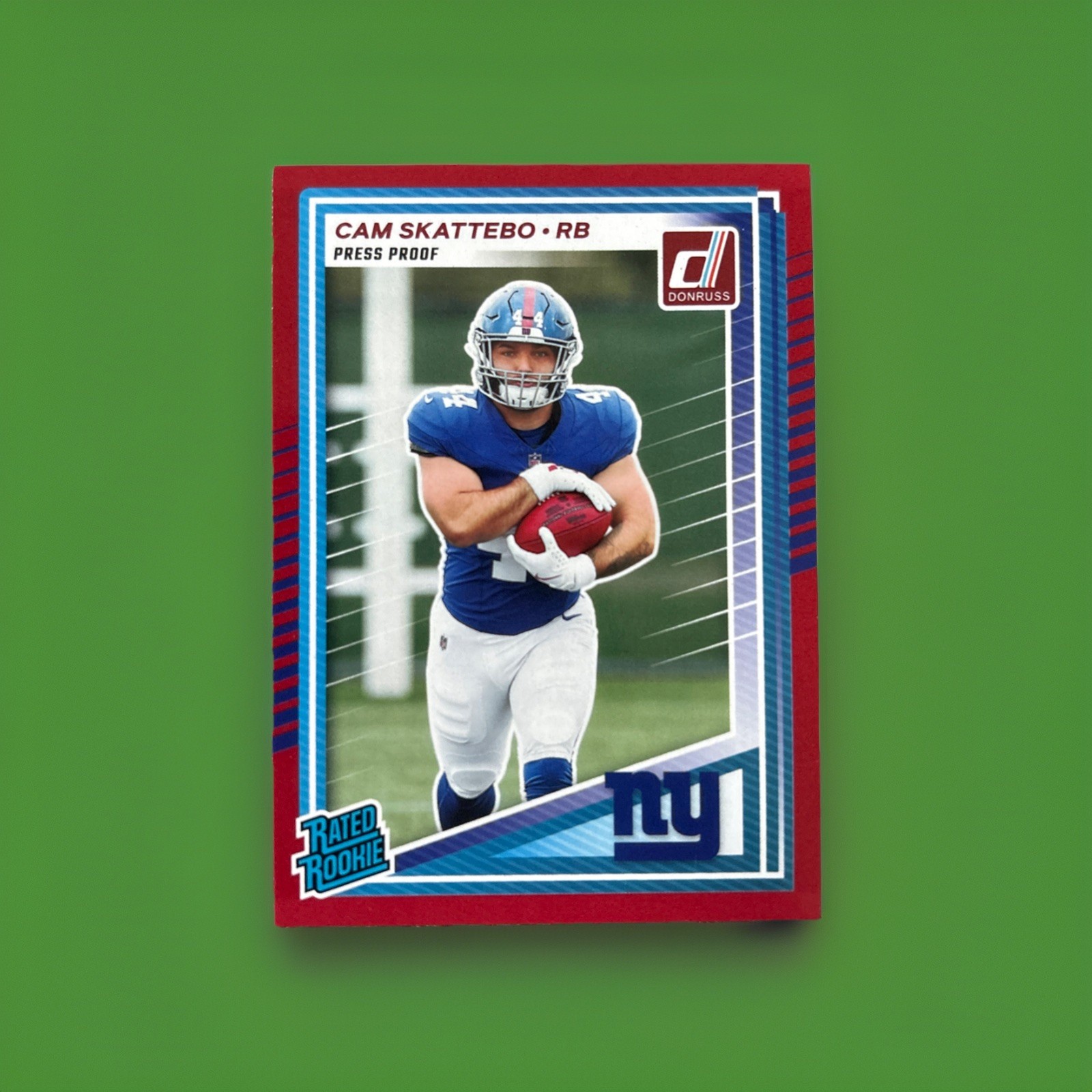 Cam Skattebo 2025 Donruss Rated Rookie Press Proof Red RC - Giants ⭐️🔥