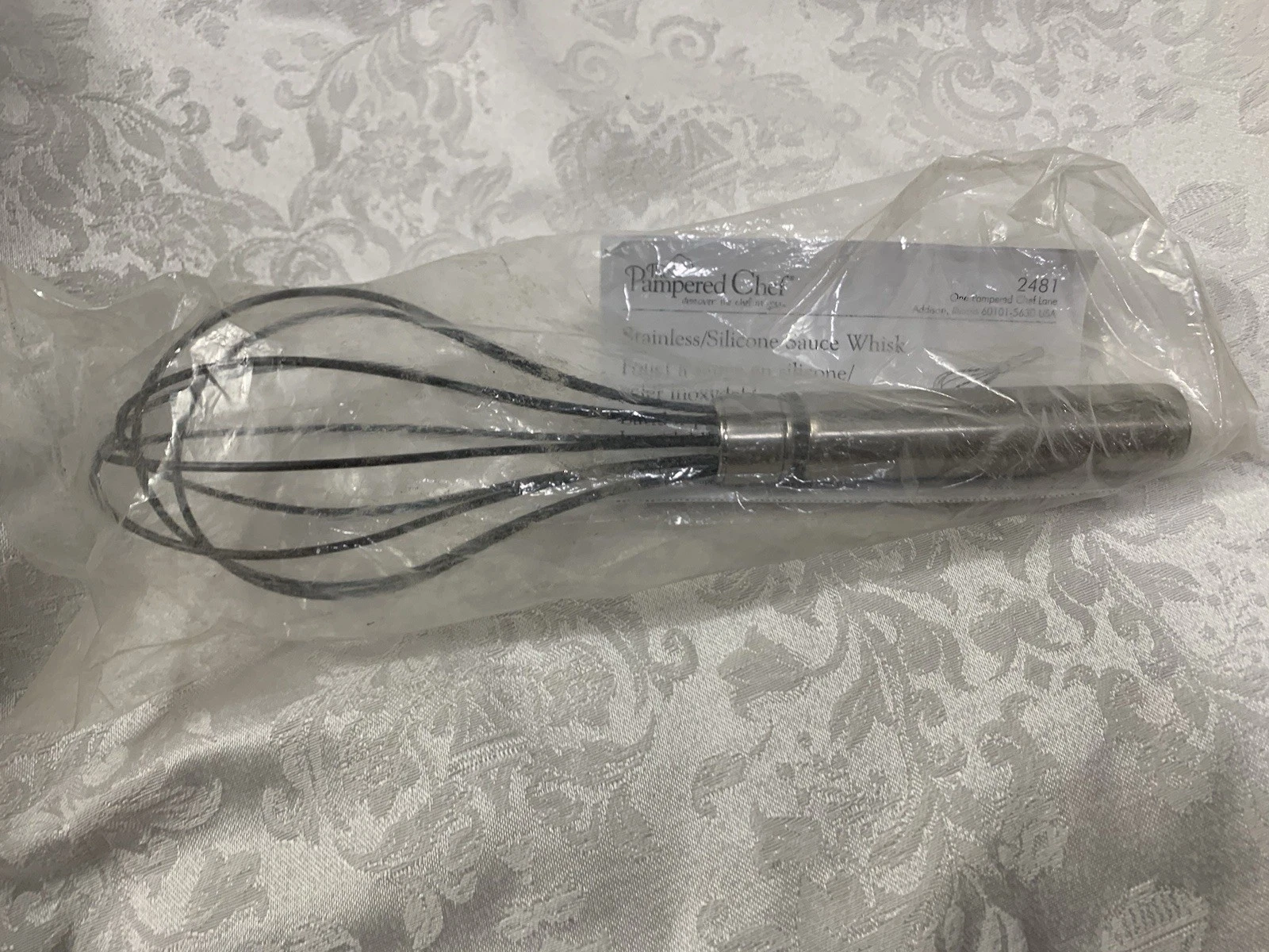PAMPERED CHEF 💥 Silicone Sauce Whisk for Cookware Stainless Steel New Retired
