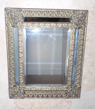 Miroir biseauté mural parecloses bois laiton louis XIV parcloses glazing bead