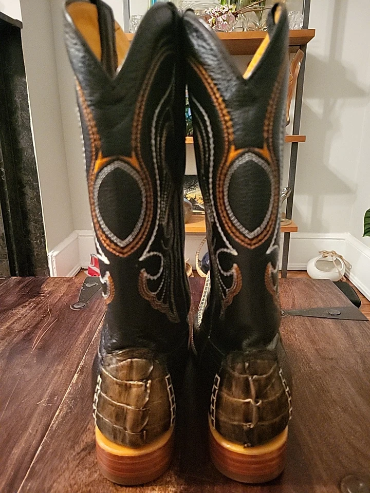 Botas Los Altos Cobre Genuino Cola de Cocodrilo con Puntera de Ciervo 3X M 10EE 952834 USADAS EN EXCELENTE ESTADO Foto 3 de 4