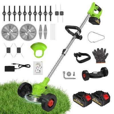 4-in-1 Elektro Akku-Rasentrimmer mit Akkus & Ladegerät Freischneider Motorsense