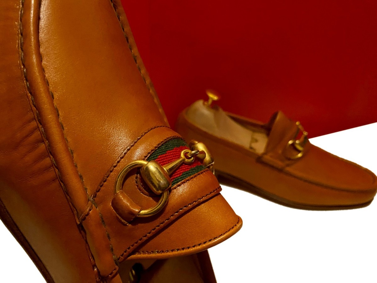 $989.00 !! GUCCI MEN TOM FORD ERA BROWN LEATHER SHOES LOAFERS MARKED SIZE 41 M