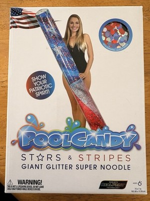 Giant Stars and Stripes Glitter Noodle/Holographic float by Pool Candy 72X7iin