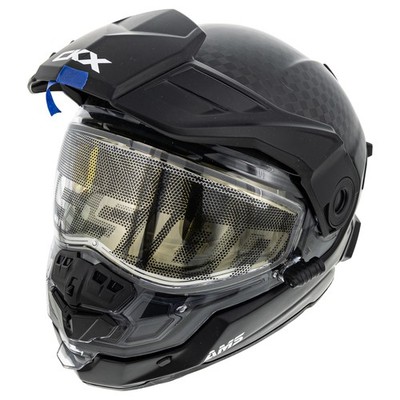 Open-Box.CKX Mission AMS Carbon Fiber Snowmobile Helmet Electric Shield
