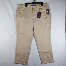 Gloria Vanderbilt Jeans Womens 18 W SHORT Biege Amanda Tribute Tapered Classic