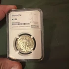1947-D Walking Liberty Half Dollar 50c NGC MS66 MS 66 Great Luster !!!