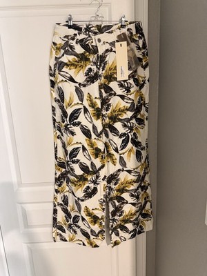 MICAS Leaf Print Straight Leg Jeans - Size Large - New with Tags