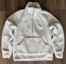 Lululemon Scuba Oversized Fleece Funnel Neck Half Zip White Opal Size XS/S