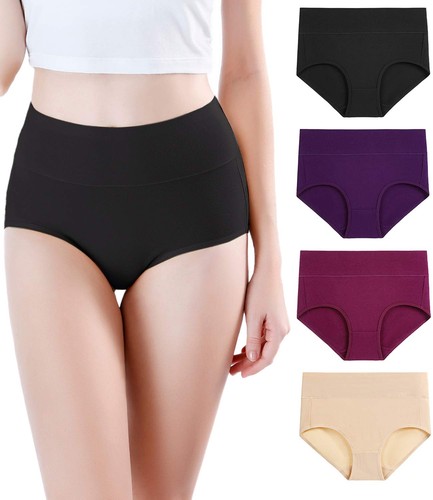Women's Modal Underwear Soft High Waist Briefs Ladies Panties Assorted Small
