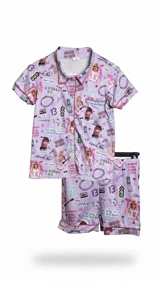 Пижамы для девочек Taylor Swift. Топ 10-12 5x. Нижняя часть размер 7-8 3x. Pop. См. описание - Изображение 2 из 4