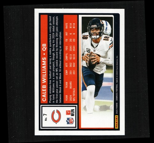 Caleb Williams 2025 Panini Donruss Base #7 Chicago Bears R1E:78 - Bild 2 von 2