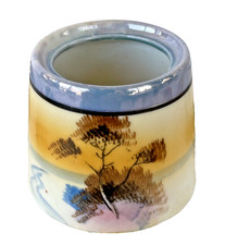 Vintage 1945 - 1952 Japanese hand painted porcelain tea sake cup