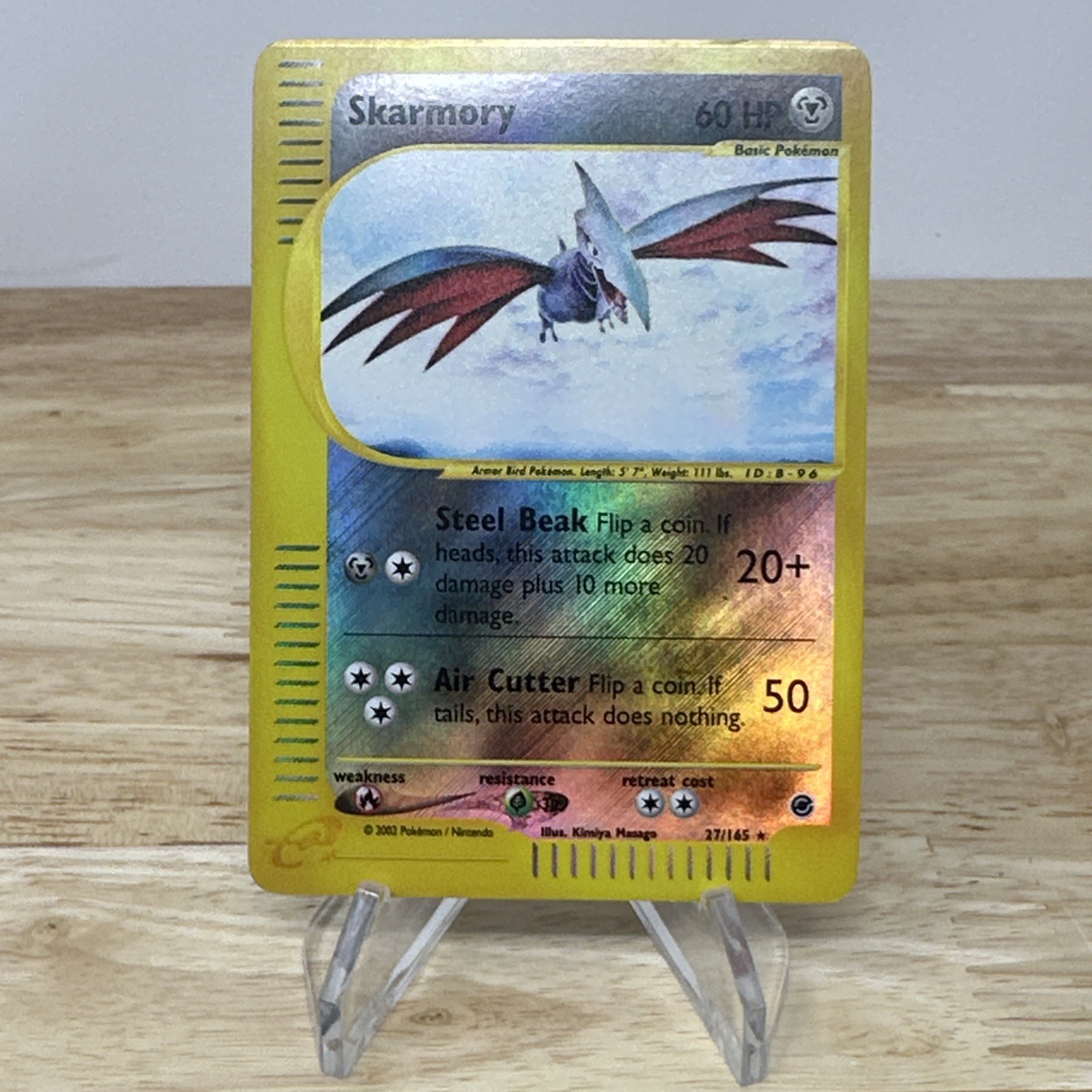 Skarmory 27/165 EXC Reverse Holo Rare E Series Pokemon Card Vintage Expedition