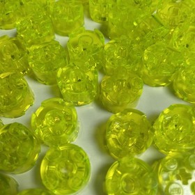 Lot of 60 Genuine LEGO Trans-Neon Yellow 3941 6116 Round 2x2 w/ Axle Hole Bricks