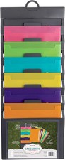 Wall File Organizer with 6 Removable Hanging Folders, Gray  Assorted Colors