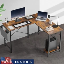 L Shaped Computer Desk W/ Storage Bag CPU Stand Home Office Gaming Workstation