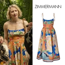 Zimmermann Alight Picnic Dress Nautical Map Size 0P *The White Lotus*