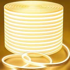 LED Rope Lights, 100Ft Warm White Dimmable LED Strip Lights, 24V Waterproof F...