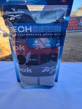 Reebok Tech Series Mens Performance Boxer Briefs Long Leg 3 Pack Size L Nwt