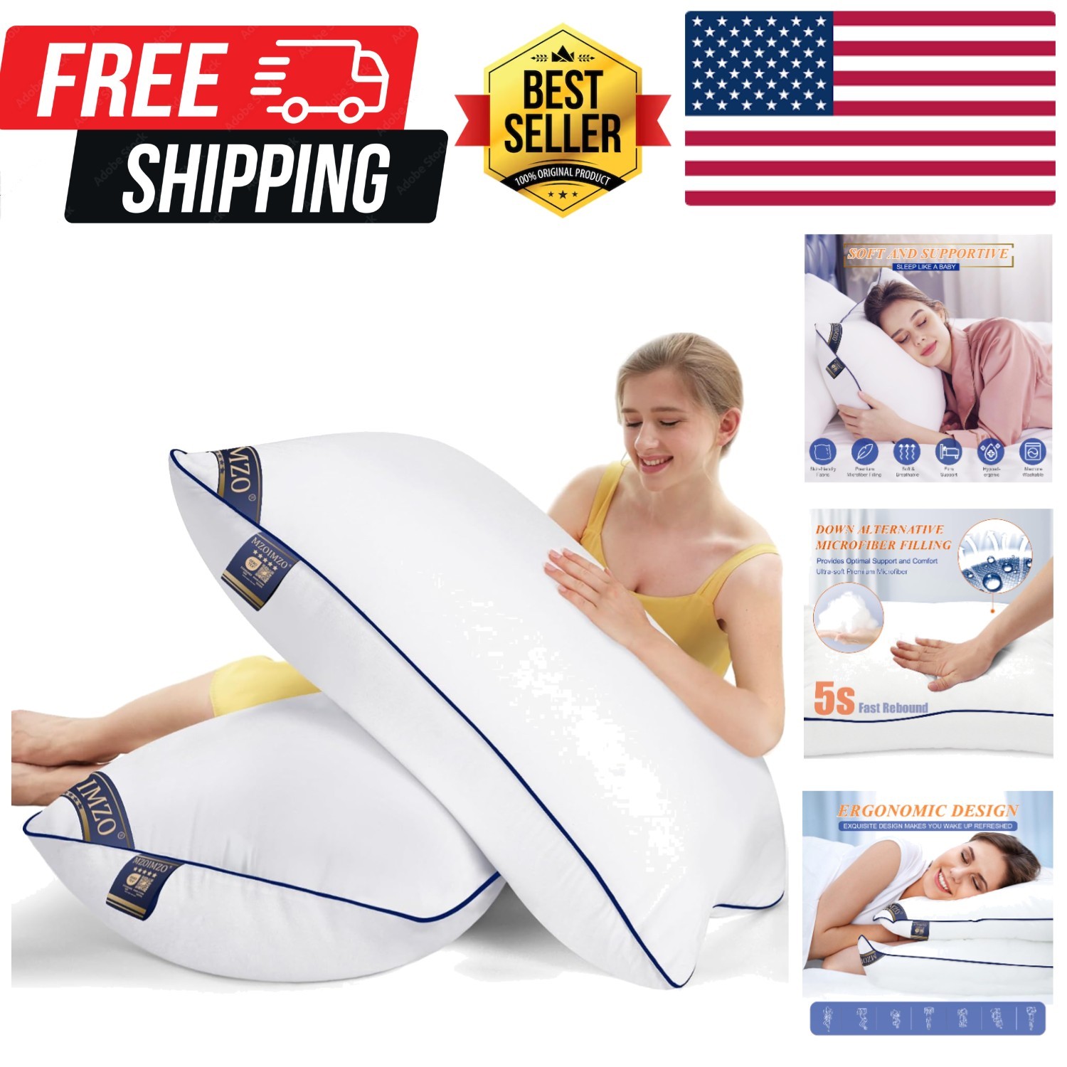 For Sleeping- King Size, Set Of 2, Cooling Hotel ...