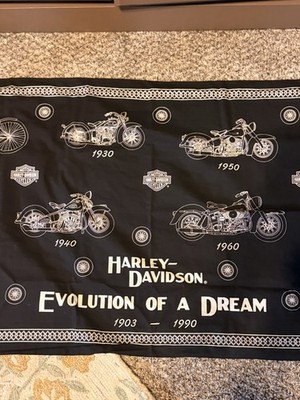 Harley Davidson Motorcycle Flag Banner 1903-1990 Evolution of A Dream Vintage