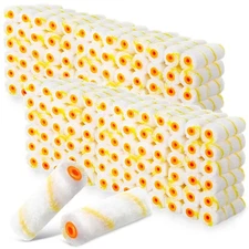 500 Pcs 4 Inch Paint Roller Mini Rollers Covers 1/2" Nap Microfiber Roll Cove...