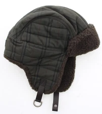 Coach Trapper Hat Fatigue Tattersall Plaid Faux Shearling Lining, Winter Hat