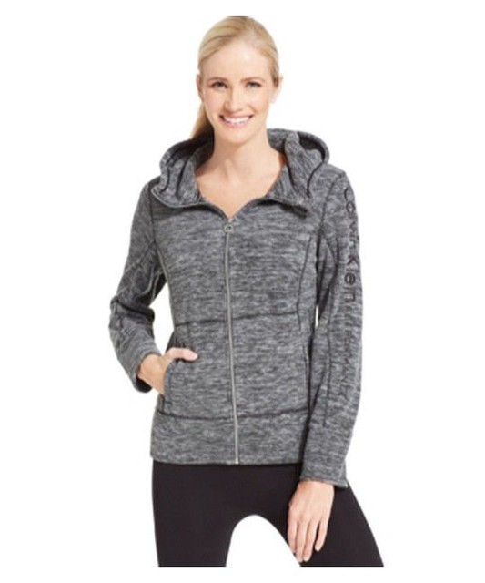 NWT Women's Calvin Klein Performance Fleece Full Zip Hooded Jacket