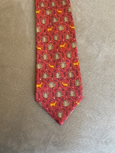 Corbata Hermes seda estampado ciervo 7069 TA Hecha en Francia - Imagen 8 de 8