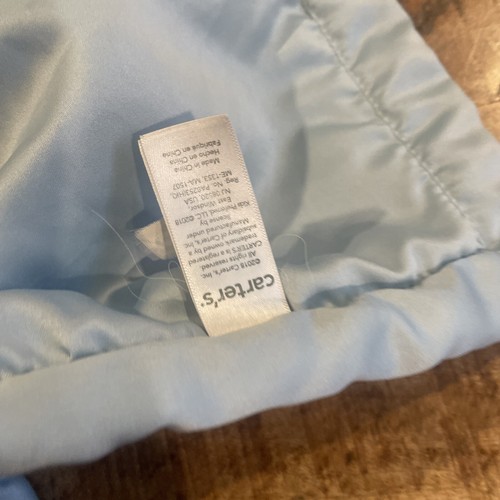 Carter's Black Dark Gray Bear Baby Blue Security Blanket Lovey Satin 14” 2018 - Picture 4 of 6