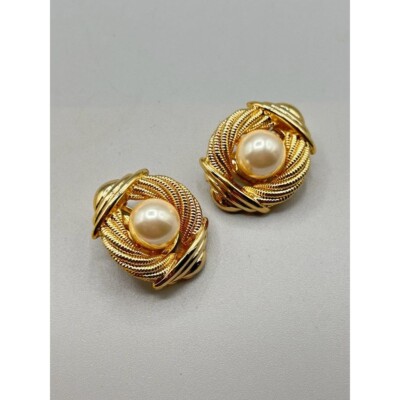 ORENA Paris Clip On Earrings Made in France Gold Tone and