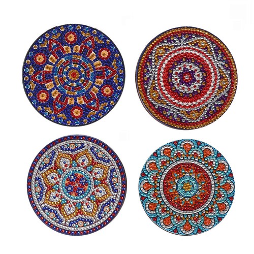 4X Diamond Painting Coasters Cup Mat Mandala Coasters Art Craft Supplies Gift - Picture 4 of 9