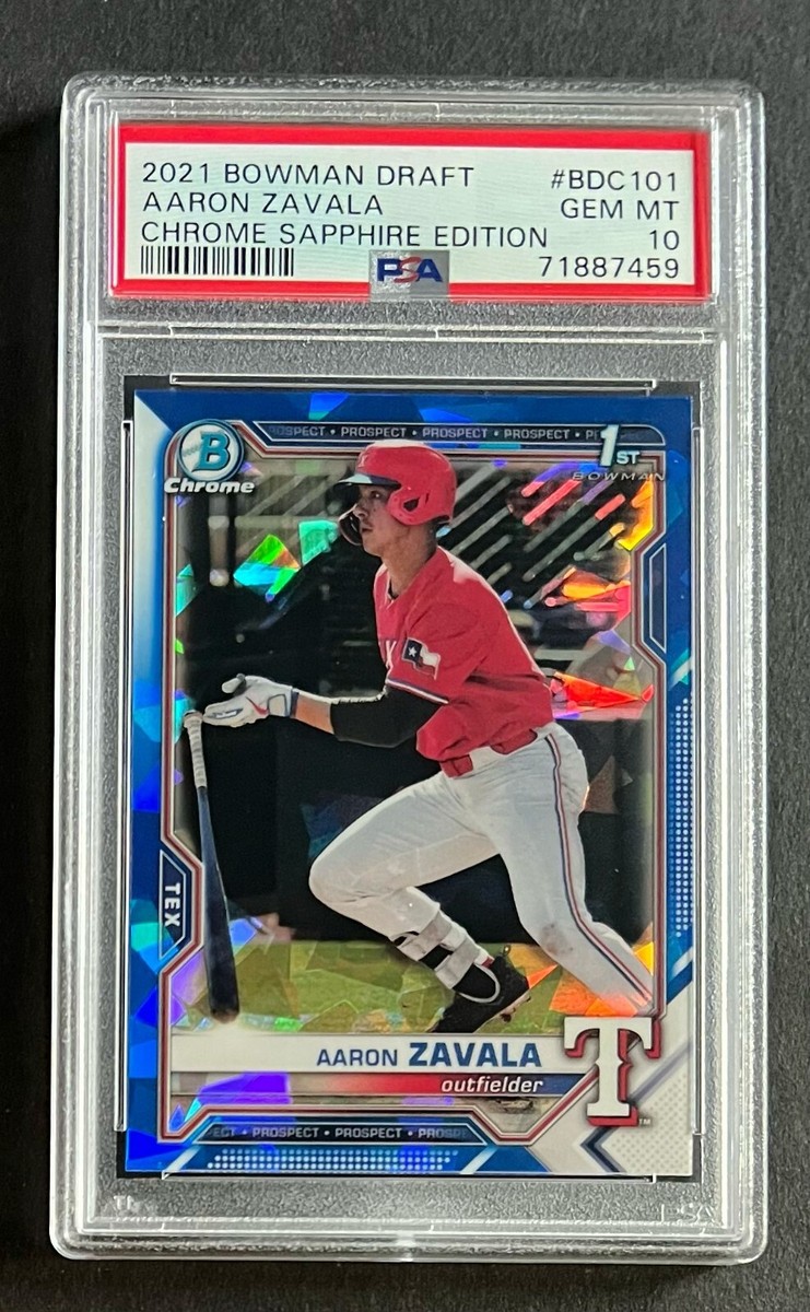 2021 Bowman Draft Aaron Zavala Chrome Sapphire Editon PSA 10 1st