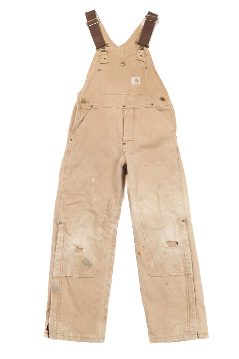 CARHARTT Dungarees Quilt Lined Boy s Medium Bib Overalls Workwear Work