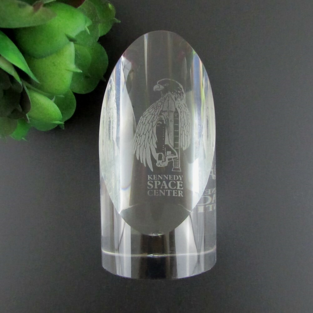 NASA Kennedy Space Center Vintage Glass Paperweight Eagle Space 