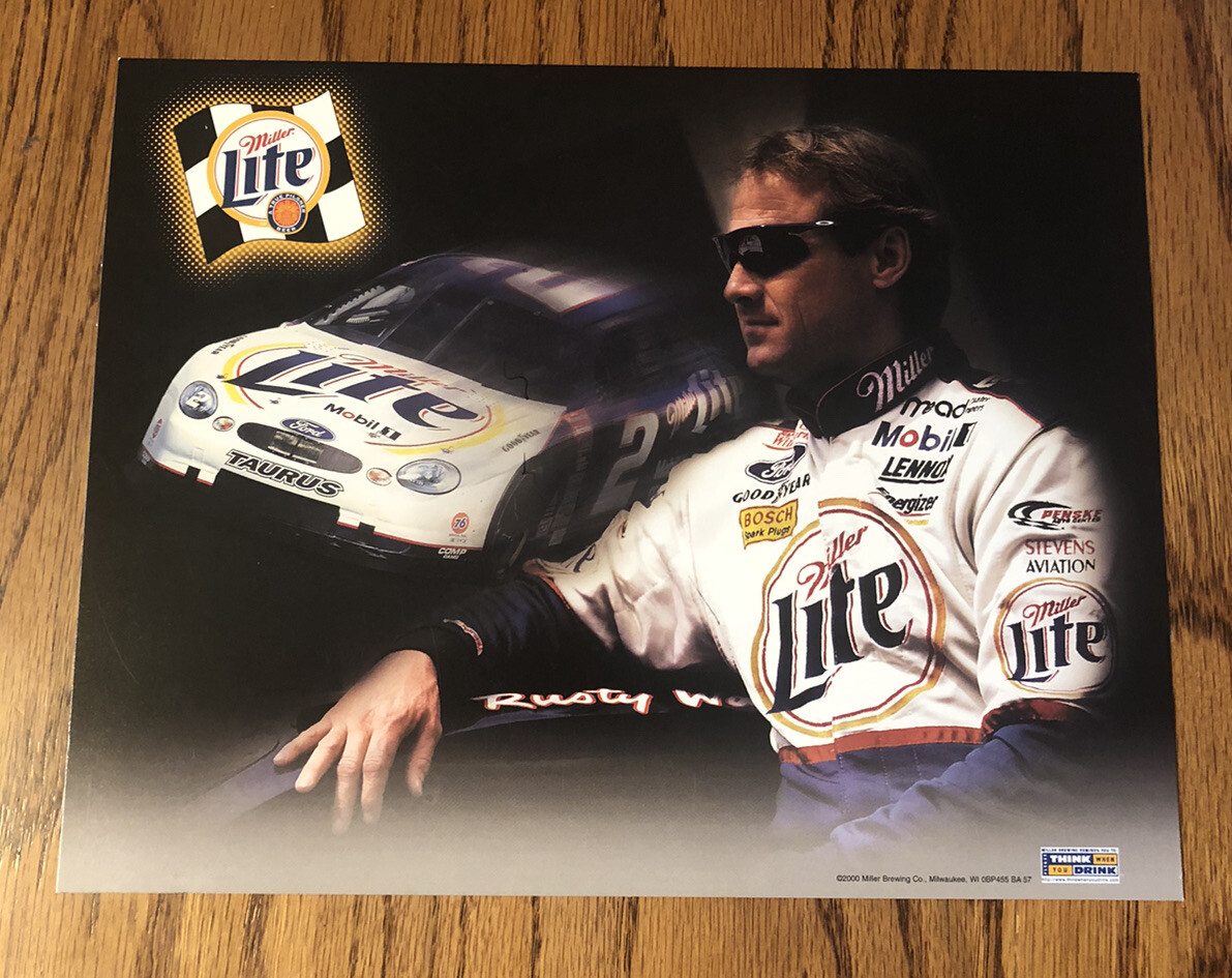 RUSTY WALLACE #2 MILLER LITE NASCAR 8 X 10 PHOTO CARD | eBay