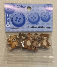 Dress it up Stuffed with love shank back buttons 5pcs #B001