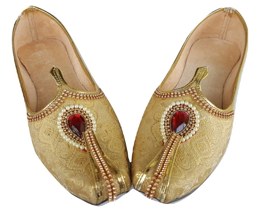 Aura Mens flat jutti Indian wedding mojari sherwani ethnic shoes US size 8-12 FG