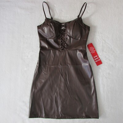 Max & Ash Brown Faux Leather Mini Dress Women's Size Small | eBay