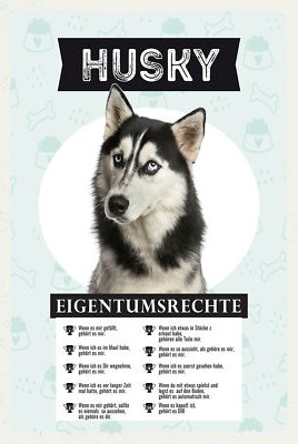 Holzschild 18x12 Husky Eigentumsrechte Wand Deko Bar Kneipe Sammler Geschenk